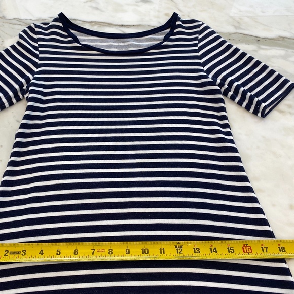 MAJESTIC PARIS FOR NEIMAN MARCUS MARINE MILK STRIPED DRESS SIZE 1 / XS - Picture 7 of 16